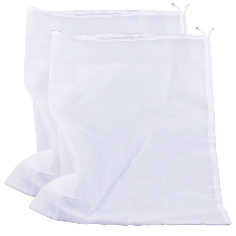 Pinfox 75 Micron Nylon Straining Bag Fine Mesh Food Strainer Bag, Multi Purpose Food Grade Filter Bag for Nut Milk, Juice, Cold Brew, Home Brewing (25.39" x 18.89", 2 Packs) - Image 1
